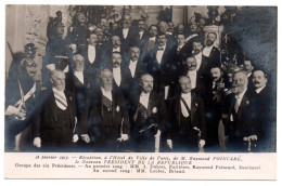 Raymond Poincaré. Réception à L'Hôtel De Ville De Paris. Groupe Des Six Présidents - Personajes