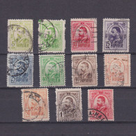 ROMANIA 1908, Sc# 207-216, Part Set, King Carlos I, Used - Used Stamps