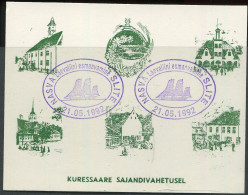 Estonia:Used Label Saaremaa Summer 1991, Kuressaare Town When Century Changed, Green, Saaremaa Philately Society Issue - Estonia