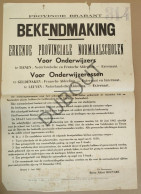 WOII - Affiche - 1942 Brabant/Tienen/Jodoigne: Erkende Provinciale Normaalscholen  (P426) - Affiches
