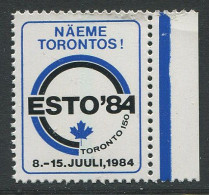 Estonia:Unused Label-stamp See In Toronto, Canada, ESTO-84 - Estonia