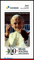 Ref. BR-V2020-52 BRAZIL 2020 - WITH POLONIA, 100 YEARS,BIRTH POPE JOHN PAUL II, MNH, RELATIONSHIP 1V - Sellos Personalizados