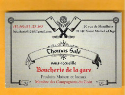 Carte De Visite BOUCHERIE DE LA GARE - 91240 Saint Michel Sur Orge - - Andere & Zonder Classificatie