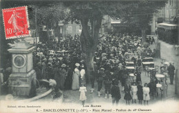 Barcelonnette * Place Manuel , Fanfare Du 28ème Régiment De Chasseurs - Barcelonnetta