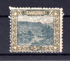 Saar 53F FEHLFARBE MITTELSTÜCK * MH+gepr. 100EUR (K7947 - Ungebraucht