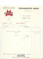 Facture & Traite 1957 / 39 POLIGNY / Fromageries BRUN Gruyères De Comté MAXIM'S - Alimentos