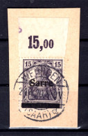 Saar 7aI POR OBERRAND Gest. Luxusbriefstück BPP (T1021 - Storia Postale