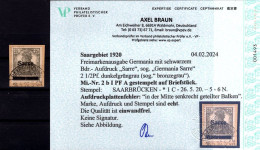 Saar 2bI PFA Herrlich Auf Gest. Luxusbriefstück BPP Befund 300++EUR (AA1907 - Covers & Documents