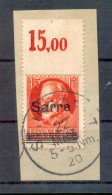 Saar 20a POR OBERRAND Gest. Luxusbriefstück BPP (12813 - Storia Postale