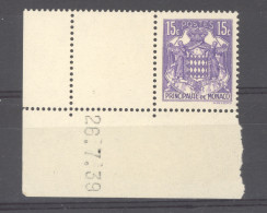 Monaco  :  Yv  158A  **  Coin Daté - Unused Stamps