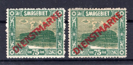 Saar DIENST 10XII,XIX ABART * MH BPP 200EUR (K3680 - Ungebraucht