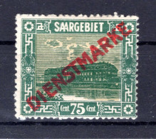 Saar DIENST 10VI ABART * MH BPP 100EUR (K4340 - Ungebraucht