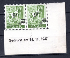 Saar 234 II Bru Mit Druckdatum ** MNH POSTFRISCH (K3871 - Ungebraucht