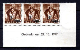 Saar 230Br Mit Druckdatum ** MNH POSTFRISCH (L7139 - Ungebraucht