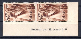 Saar 224 Bru VOLLES DRUCKDATUM ** MNH POSTFRISCH (K3702 - Ungebraucht