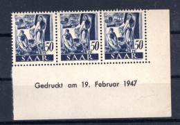 Saar 220 Bru VOLLES DRUCKDATUM ** MNH POSTFRISCH (K3706 - Ungebraucht