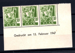 Saar 217 Bru Mit Druckdatum ** MNH POSTFRISCH (L7124 - Ungebraucht