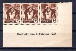 Saar 212 Bru VOLLES DRUCKDATUM ** MNH POSTFRISCH (K3720 - Ungebraucht