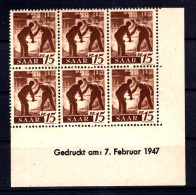 Saar 212 Br Mit Druckdatum ** MNH POSTFRISCH (L7120 - Ungebraucht