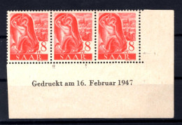 Saar 209 Bru Mit Druckdatum ** MNH POSTFRISCH (L7123 - Ungebraucht