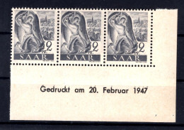 Saar 206 Bru Mit Druckdatum ** MNH POSTFRISCH (L7122 - Ungebraucht