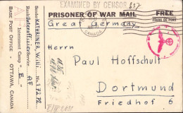 603982 | Kriegsgefangenenpost POW From Internent Camp E Ottawa Canada  | -, -, - - Courriers De Prisonniers