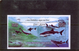 INDIA 2009 Joint Issue Philippines Jaws MS / Block MNH *** - Unused Stamps