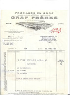 2 Factures Illustrées (usine) 1951 / 39 DOLE / Fromages GRAF - Alimentos