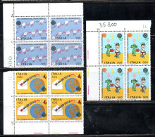 ITALIA REPUBBLICA ITALY REPUBLIC 1983 GIORNATA DEL FRANCOBOLLO STAMP DAY SERIE QUARTINA ANGOLO DI FOGLIO BLOCK MNH - 1981-90: Neufs