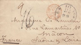 MTM104 - 1861 TRANSATLANTIC LETTER USA TO FRANCE Steamer CITY OF BALTIMORE UNPAID 2 RATE - Marcophilie