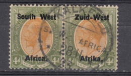 South West Africa - 1923 - Overprinted - Hyphenated - 4d,  Pair (e-745) - Südwestafrika (1923-1990)