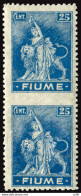 Fiume - Allegoria Cent. 25 Carta B Coppia Varietà - Other & Unclassified