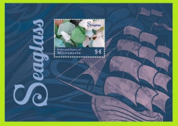 Seaglass, Marine Life, Ships Boats, Micronesia 2014 MNH MS - Meereswelt