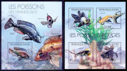 Burundi 2012 MNH MS + SS, Fish Of The Great Lakes, Marine Life - Peces