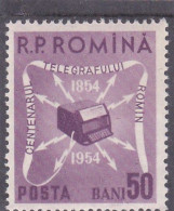 CENTENARY OF THE TELEGRAPH, 1954 MI.Nr.1496 ,MNH ROMANIA - Nuovi