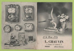 PUBLICITE A LA ROSE D'OR L. CHAUVIN 3 PASSAGE DU COMMERCE NIORT - 8 PAGES - BIJOUX HORLOGERIE MONTRES CENTHOR ORFEVRERIE - Werbung