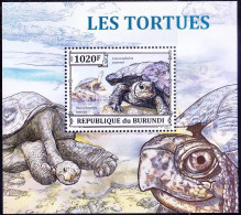 Sulawesi Forest & Black River Turtles, Reptiles, Marine Burundi 2013 MNH Sheet - Schildkröten