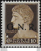 1944 Repubblica Sociale 10c. G.N.R. Verona Var MNH Sassone N 471iae - Andere & Zonder Classificatie