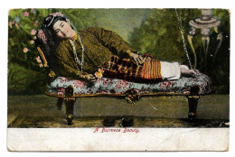 Postcard Myanmar Burma "A Burmese Beauty" Lady Reclining On Sofa Undivided Back Published Ahuja - Azië