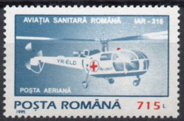 Romania 1995 - 1v - MNH - Helicopter - Helicopters - Hélicoptères - Hubschrauber Helicópteros Rescue Red Cross - Hélicoptères
