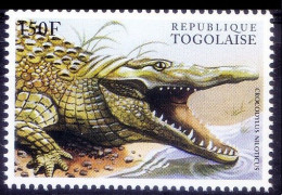 Nile Crocodile, Crocodyius Niloticus, Togo 1996 MNH, Reptiles - Sonstige & Ohne Zuordnung