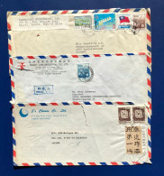 CHINA, 3 SOBRES COMERCIALES CIRCULADOS (LOTE 4) - Airmail