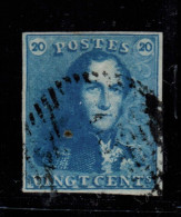 COB 2a, Bleu Clair, 4 Marges, Belle Nuance - 1849 Mostrine