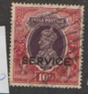 India  Service  1937 SG 0141   10Rs   Fine Use - 1936-47 King George VI