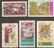 Vietnam - Petit Lot De 5 Timbres - Mặt Trận Dân Tộc Giải Phóng Miền Nam Việt Nam - Front For Liberation Of South Vietnam - Vietnam