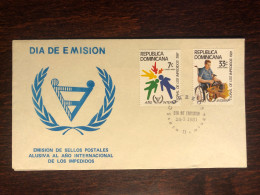 DOMINICAN FDC COVER 1981 YEAR  DISABLED PEOPLE HEALTH MEDICINE STAMPS - República Dominicana