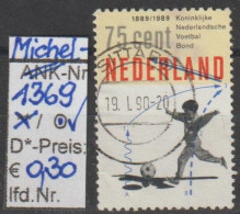 1989 - NIEDERLANDE - SM "100 J. Niederl. Fußballbund" 75 C Mehrf. - O  Gestempelt - S.Scan (1369o Nl) - Oblitérés