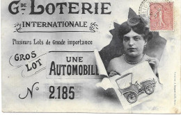 JEUX - GRANDE LOTERIE INTERNATIONALE - " GROS LOT UNE AUTOMOBILE "  -  N°  2.185 - Circulé - A. Bergeret Nancy - - Autres & Non Classés