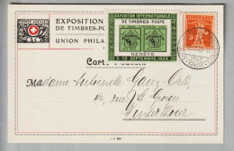 CH Heimat Sonderstempel #S81 Exposition International De Timbres-Poste Genève 1922-09-10 Offiz.Postk. Mit Vignette - Marcophilie