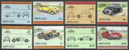 St Lucia. 1985 Leaders Of The World. Automobiles (3rd Series). MH Complete Set. SG 789-796. M3164 - St.Lucia (1979-...)